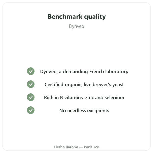 Organic Brewer's Yeast – Dynveo – 120 capsules – 550 mg quality Paris Herba Barona