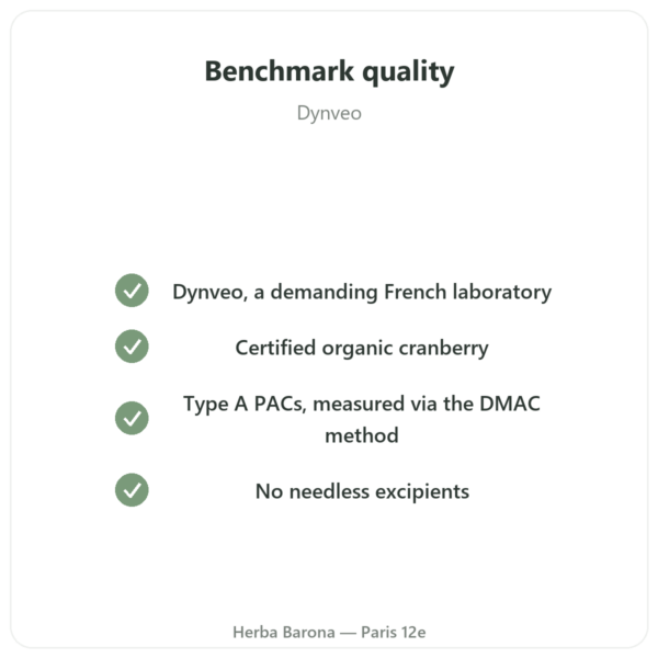 Organic Cranberry – Dynveo – 56 mg PACs – 60 capsules quality Paris Herba Barona