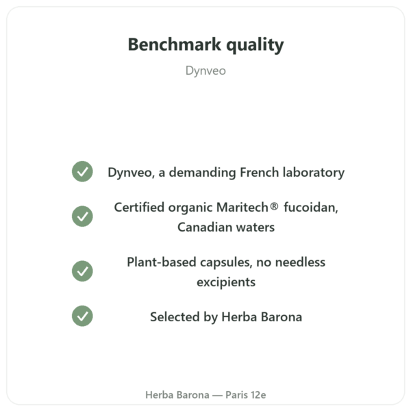 Organic Fucoidan - Dynveo - 250mg - 60 Capsules quality Paris Herba Barona