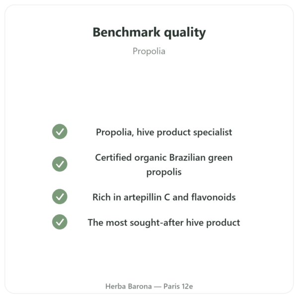 Organic Green Propolis – Propolia – 90 capsules quality Paris Herba Barona