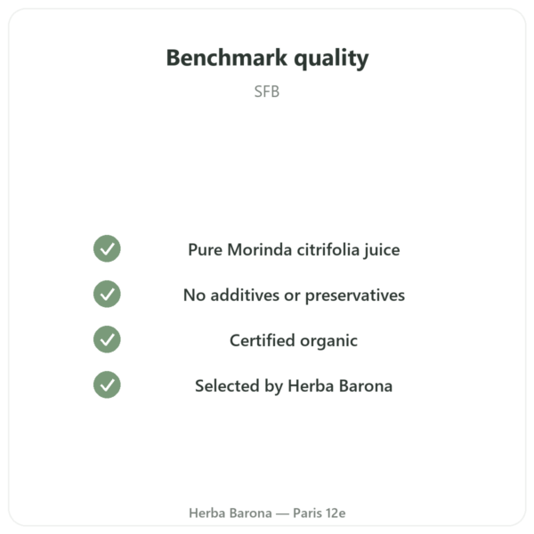 Organic Hawaiian Noni Juice – SFB – 500 ml quality Paris Herba Barona
