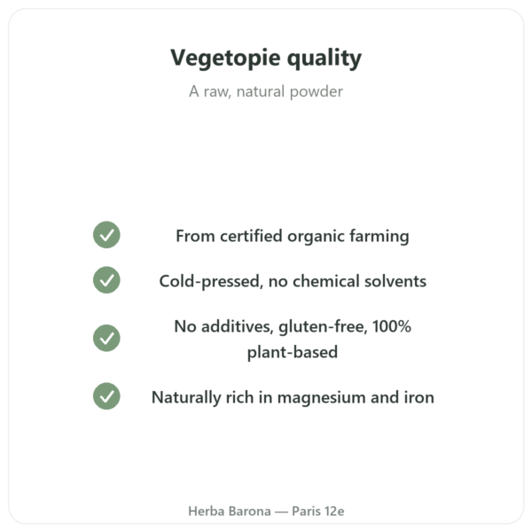 Organic Hemp Protein Powder - Vegetopie - 500g quality Paris Herba Barona