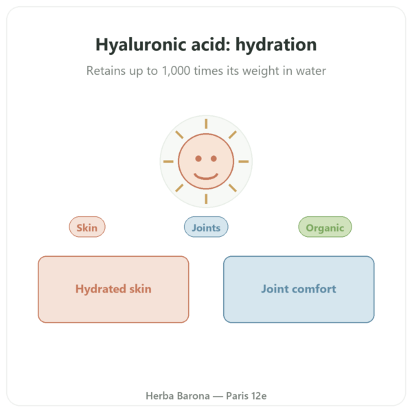 Organic Hyaluronic Acid – Dynveo – 60 Capsules presentation Paris Herba Barona