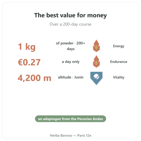 Organic Maca Powder – Pederoso – Saldac – 1kg benefits and key facts Paris Herba Barona