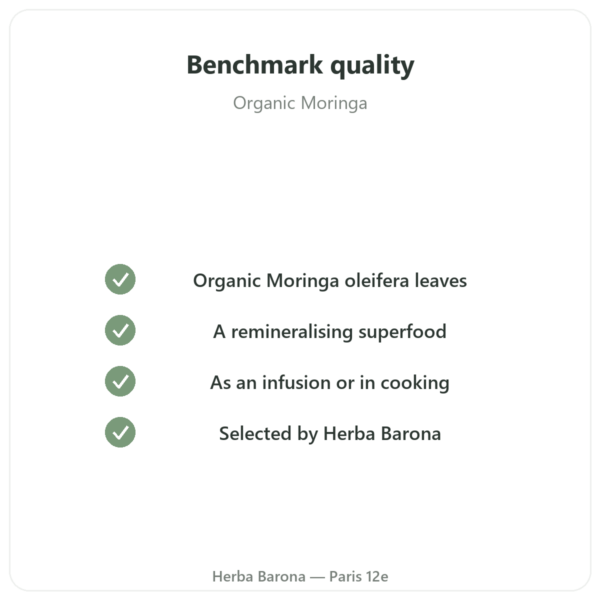 Organic Moringa Leaves – 60g quality Paris Herba Barona