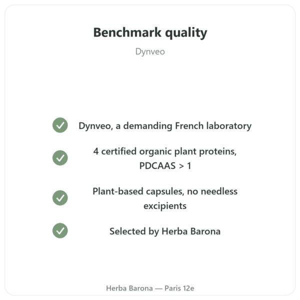 Organic Plant Protein - Dynveo - 500g quality Paris Herba Barona