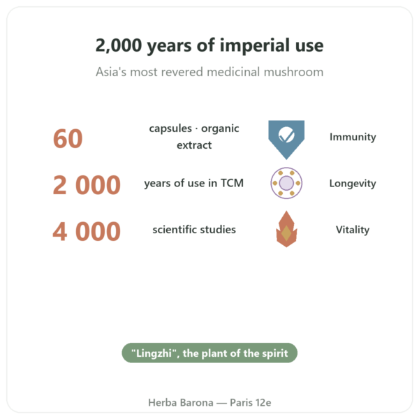 Organic Reishi Extract – SIHO – 60 capsules benefits and key facts Paris Herba Barona