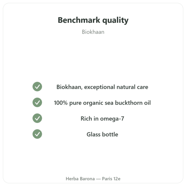 Organic Sea Buckthorn Oil 100 ml - Skin & Mucous Membrane Hydration - Biokhaan quality Paris Herba Barona
