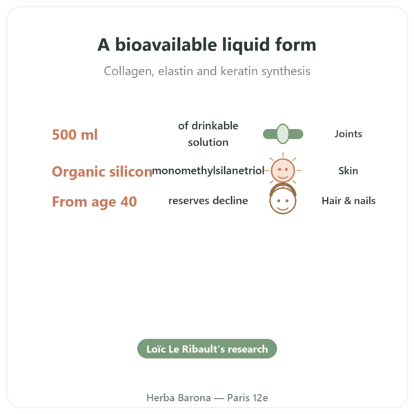Organic Silicon G5 500ml benefits and key facts Paris Herba Barona