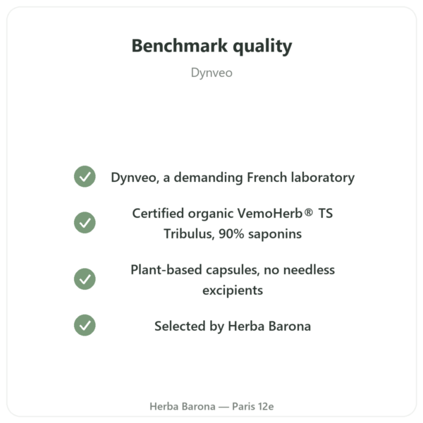 Organic Tribulus – Dynveo VemoHerb TS – 90% Saponins – 120 Capsules quality Paris Herba Barona
