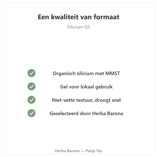 Organisch Silicium G5 gel – 100 ml kwaliteit Paris Herba Barona