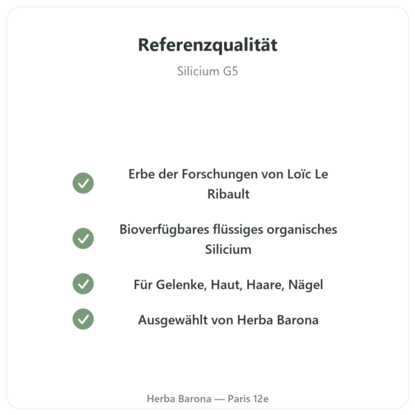 Organisches Silicium G5 – 500 ml Qualität Paris Herba Barona