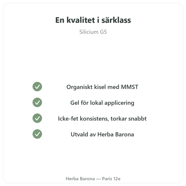 Organiskt silicium G5 gel – 100 ml kvalitet Paris Herba Barona