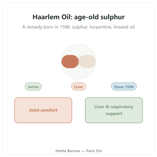 Original Haarlem Oil - Be-Life - 60 Capsules presentation Paris Herba Barona