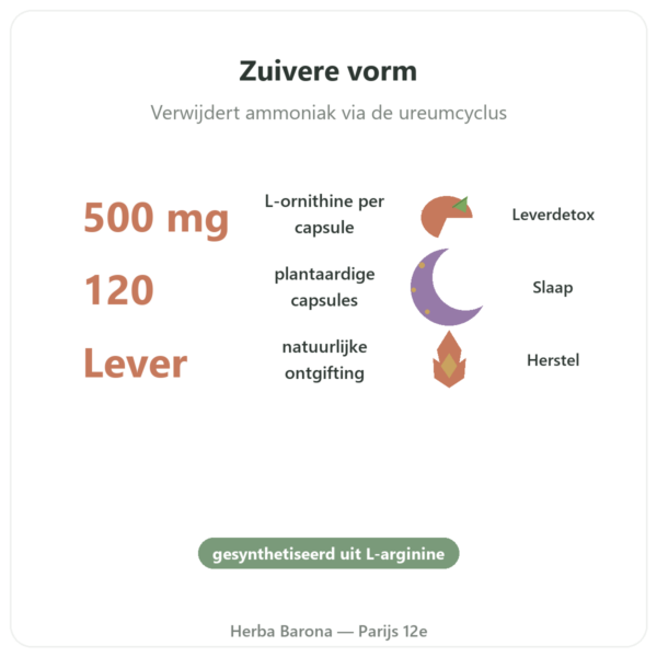 Ornithine 500 mg – 120 capsules – Now Foods voordelen en kerngegevens Paris Herba Barona