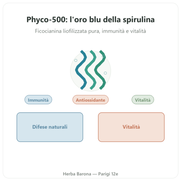Phyco-500 30 Capsule – Ficocianina Liofilizzata Immunità presentazione Paris Herba Barona