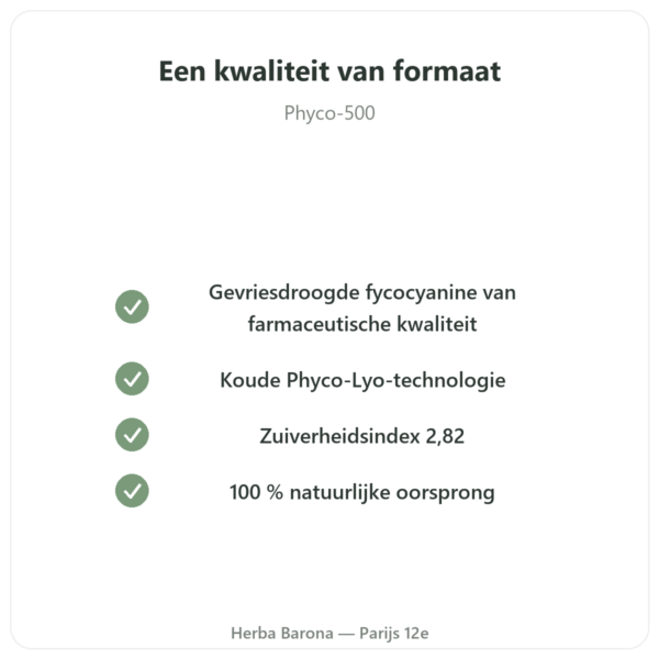 Phyco-500 30 capsules – gevriesdroogde fycocyanine immuniteit kwaliteit Paris Herba Barona