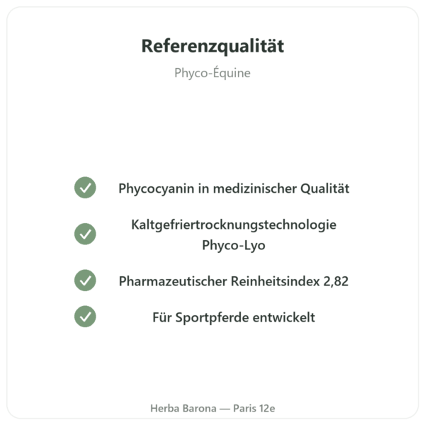 Phyco-Équine 21 Kapseln – Phycocyanin für Pferde Qualität Paris Herba Barona