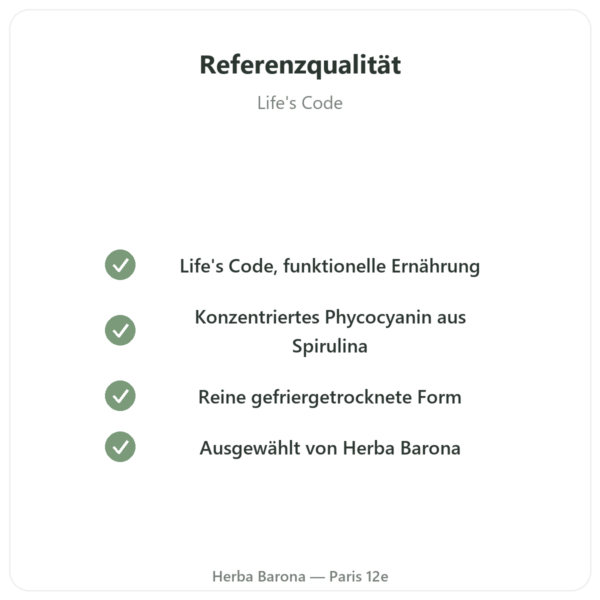 Phycocyanin 200 mg – Life's Code – 30 Kapseln Qualität Paris Herba Barona