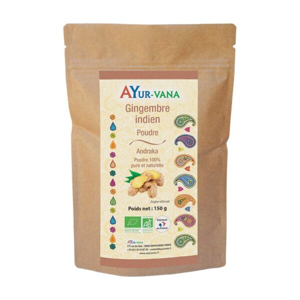 Poudre de gingembre indien bio Ayur-vana sachet 150 g Paris Herba Barona