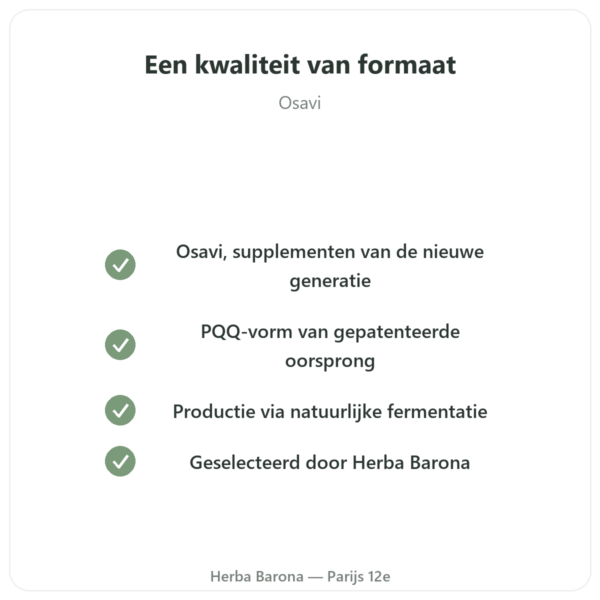 PQQ 20 mg Osavi - Pyrroloquinolinequinon kwaliteit Paris Herba Barona