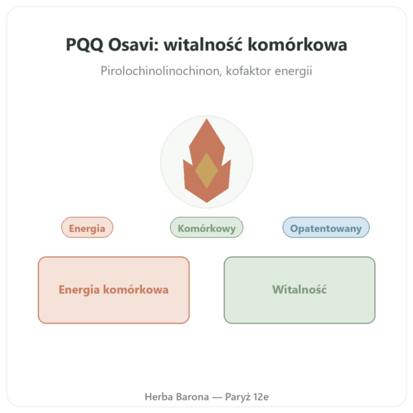 PQQ 20 mg – Osavi – Pirolochinolinochinon prezentacja Paris Herba Barona