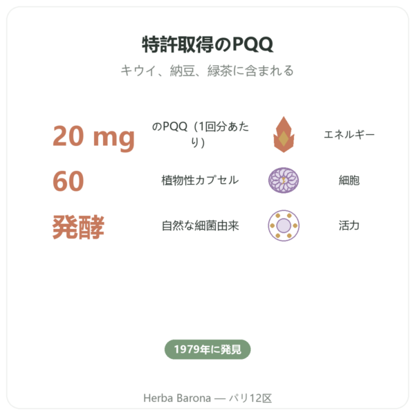 PQQ 20 mg – Osavi – ピロロキノリンキノン benefits and key facts Paris Herba Barona