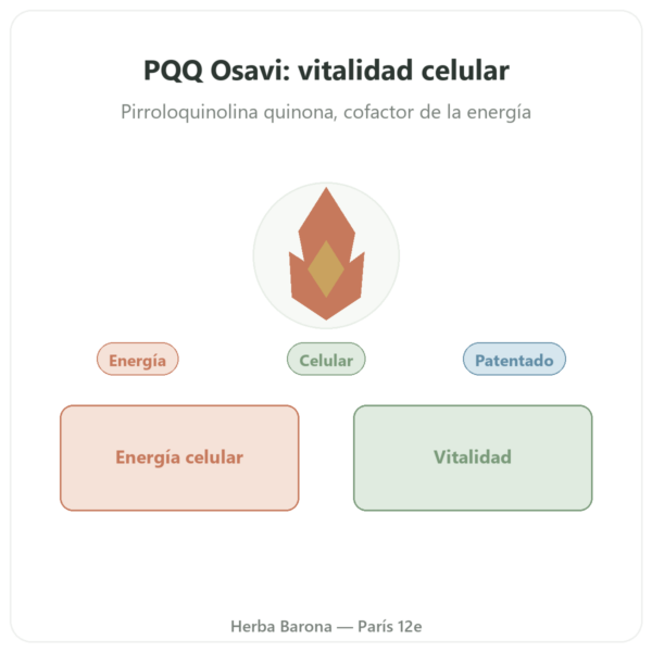 PQQ 20 mg – Osavi – Pirroloquinolina Quinona presentación Paris Herba Barona