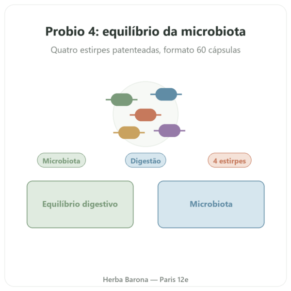 Probio 4 Dynveo 60 cápsulas apresentação Paris Herba Barona
