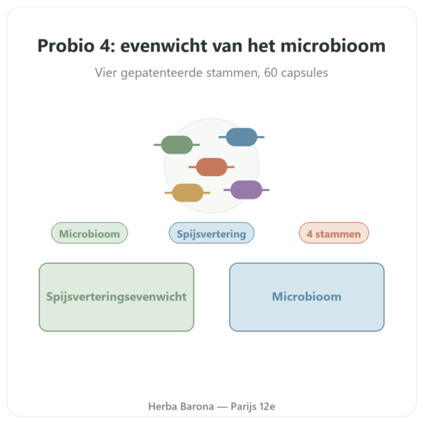 Probio 4 – Dynveo – 60 capsules presentatie Paris Herba Barona