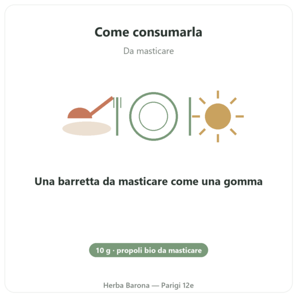 Propoli pura da masticare bio in barretta – Propolia modo d'uso e dosaggio Paris Herba Barona