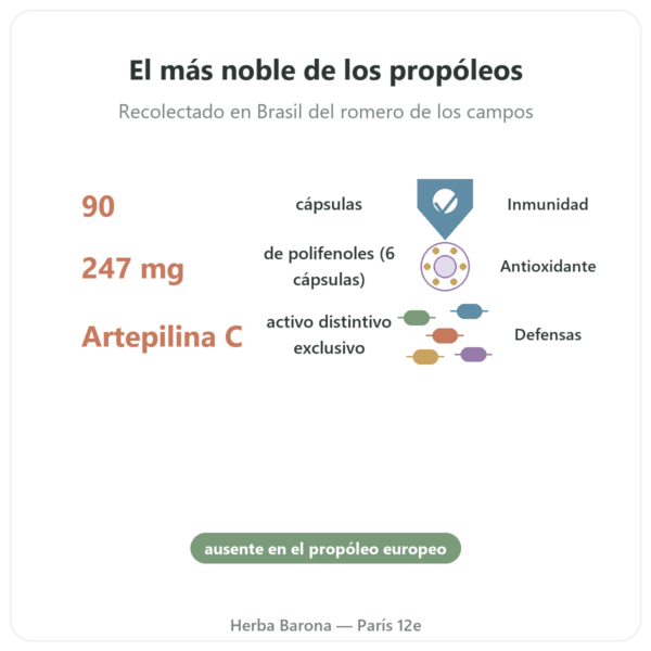 Própolis Verde Bio – Propolia – 90 Cápsulas beneficios y datos clave Paris Herba Barona