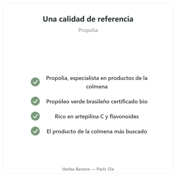 Própolis Verde Bio – Propolia – 90 Cápsulas calidad Paris Herba Barona