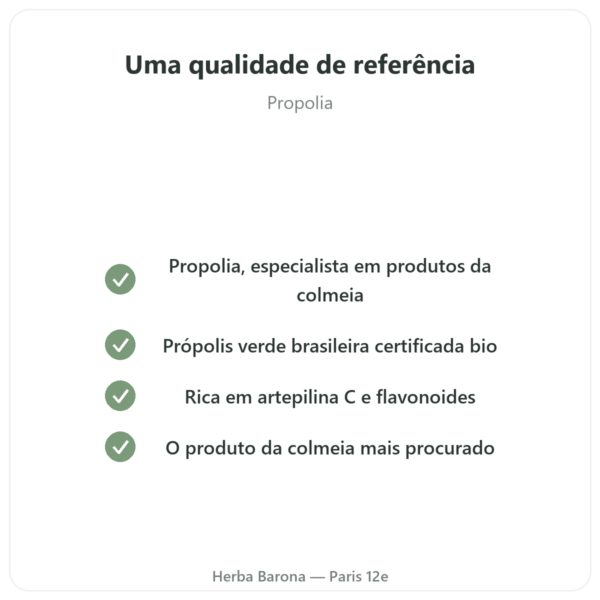 Própolis Verde Bio – Propolia – 90 cápsulas qualidade Paris Herba Barona