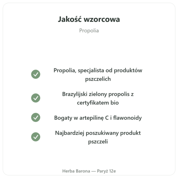 Propolis Zielony Bio – Propolia – 90 kapsułek jakość Paris Herba Barona