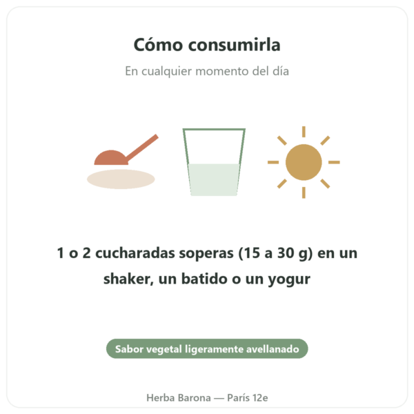 Proteína de Cáñamo Bio en Polvo – Vegetopie – 500 g modo de empleo y dosis Paris Herba Barona