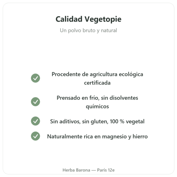 Proteína de Cáñamo Bio en Polvo – Vegetopie – 500 g calidad Paris Herba Barona