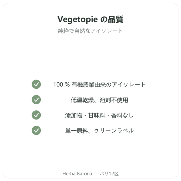 オーガニック ピープロテイン パウダー – 500g quality Paris Herba Barona
