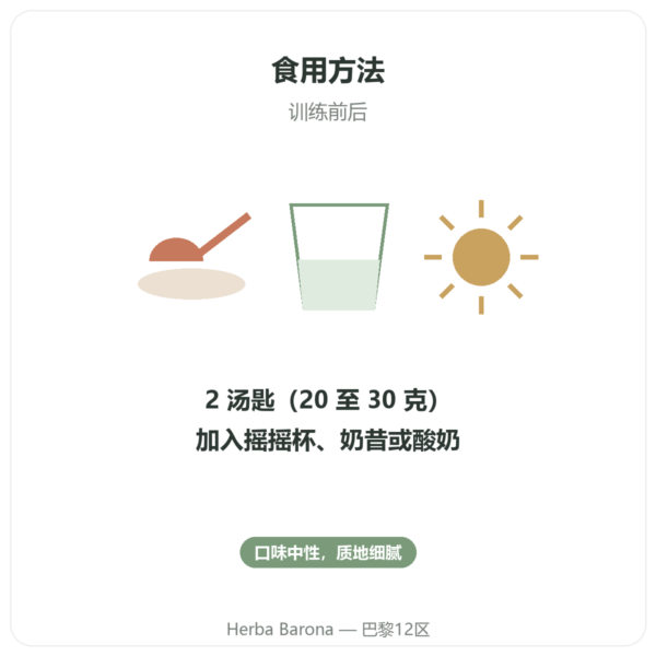 有机豌豆蛋白粉 – 500g 使用方法与建议剂量 Paris Herba Barona