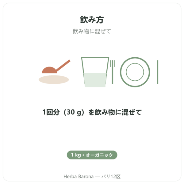 有機植物性プロテイン – Dynveo – 1 kg directions and dosage Paris Herba Barona