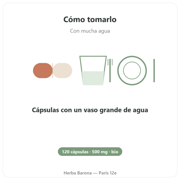 Psyllium Bio 500 mg – 120 Cápsulas – Nature et Partage modo de empleo y dosis Paris Herba Barona