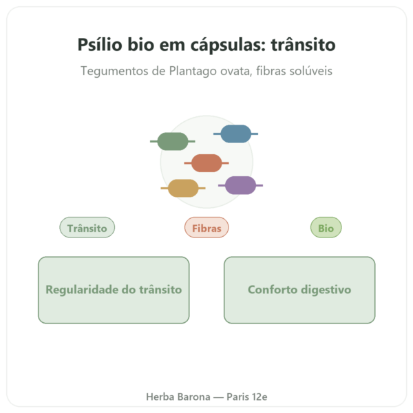 Psyllium Bio 500mg – 120 Cápsulas – Nature et Partage apresentação Paris Herba Barona