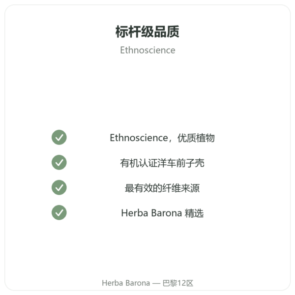有机洋车前子壳粉 – Ethnoscience – 600 克 品质保证 Paris Herba Barona