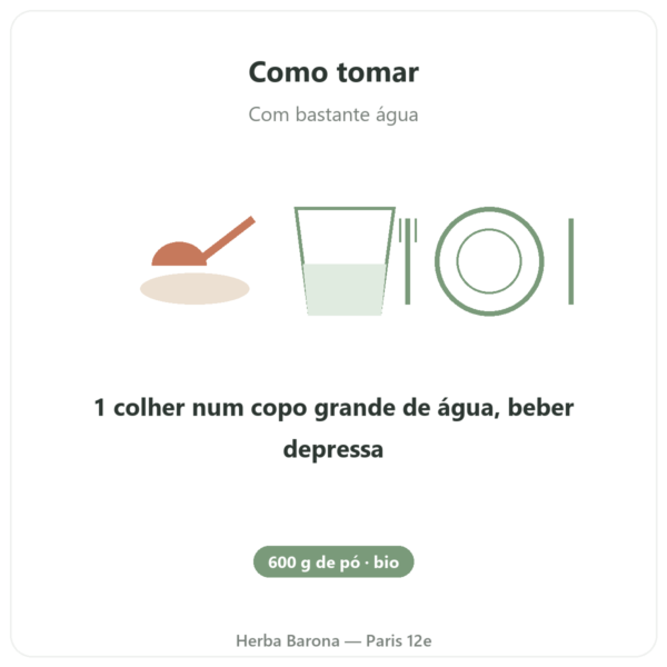 Psyllium Louro Bio em Pó – Ethnoscience – 600 g modo de uso e dosagem Paris Herba Barona