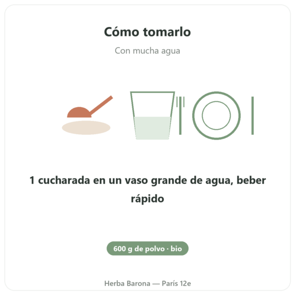 Psyllium Rubio Bio en Polvo – Ethnoscience – 600 g modo de empleo y dosis Paris Herba Barona