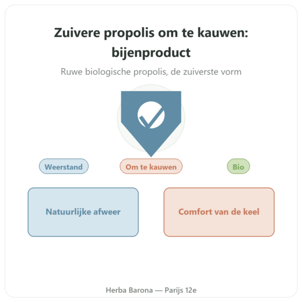Pure Biologische Kauwpropolis in Reep – Propolia presentatie Paris Herba Barona