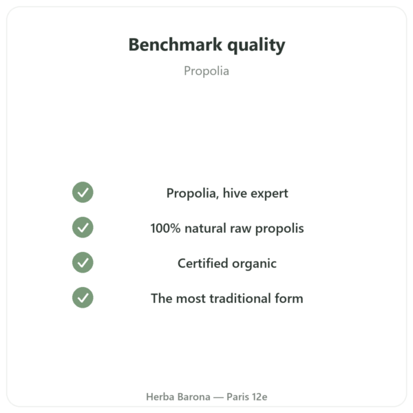 Pure Organic Chewable Propolis Bar - Propolia quality Paris Herba Barona
