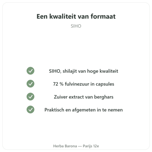 Pure chilagite in capsules, rijk aan fulvinezuur – 60 capsules – SIHO kwaliteit Paris Herba Barona