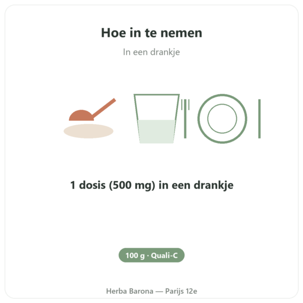 Pure Vitamine C Quali®-C poeder 100 g – Dynveo gebruiksaanwijzing en dosering Paris Herba Barona