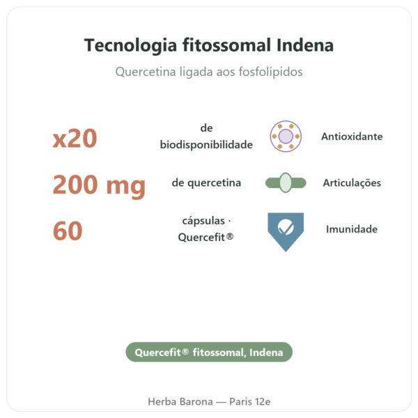 Quercetina Otimizada Quercefit Dynveo 60 Cápsulas benefícios e dados principais Paris Herba Barona